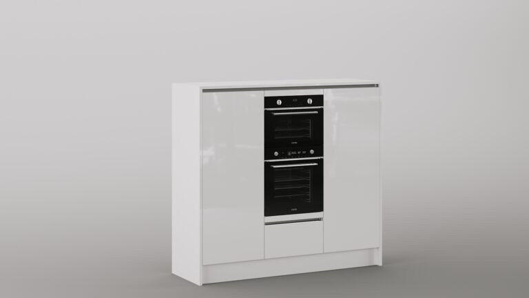 3 Halfhoge kasten met 2 ovens.